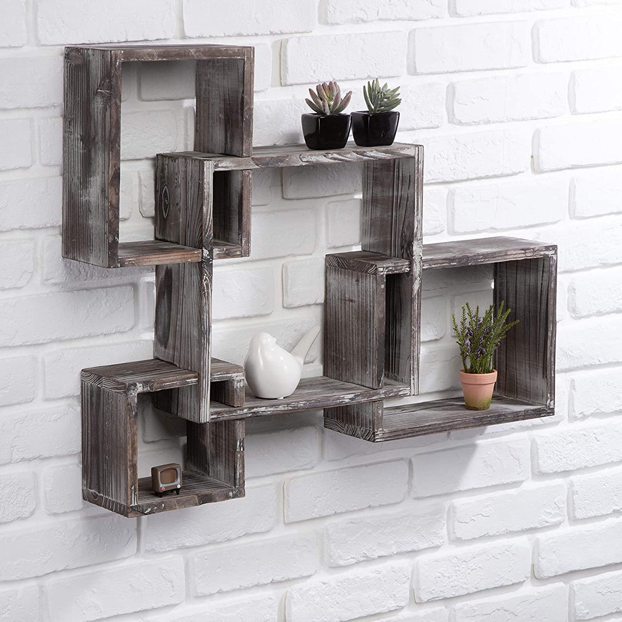 Rustic Wood Floating Shelves