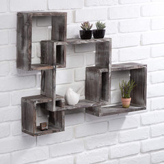 Rustic Wood Floating Shelves