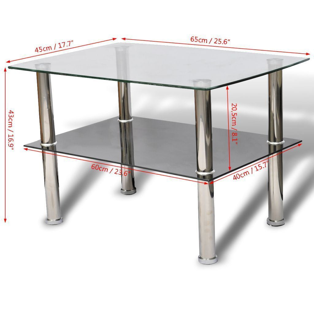 2 Tier Glass Coffee Table