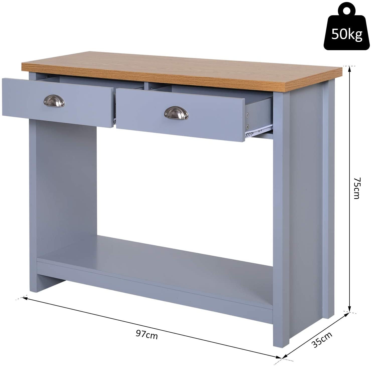 Grey Finish Console Table