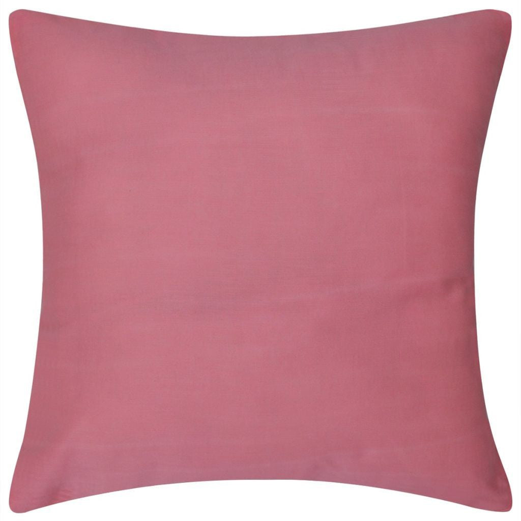 4 Pink Cotton Cushion Covers 40 x 40 cm