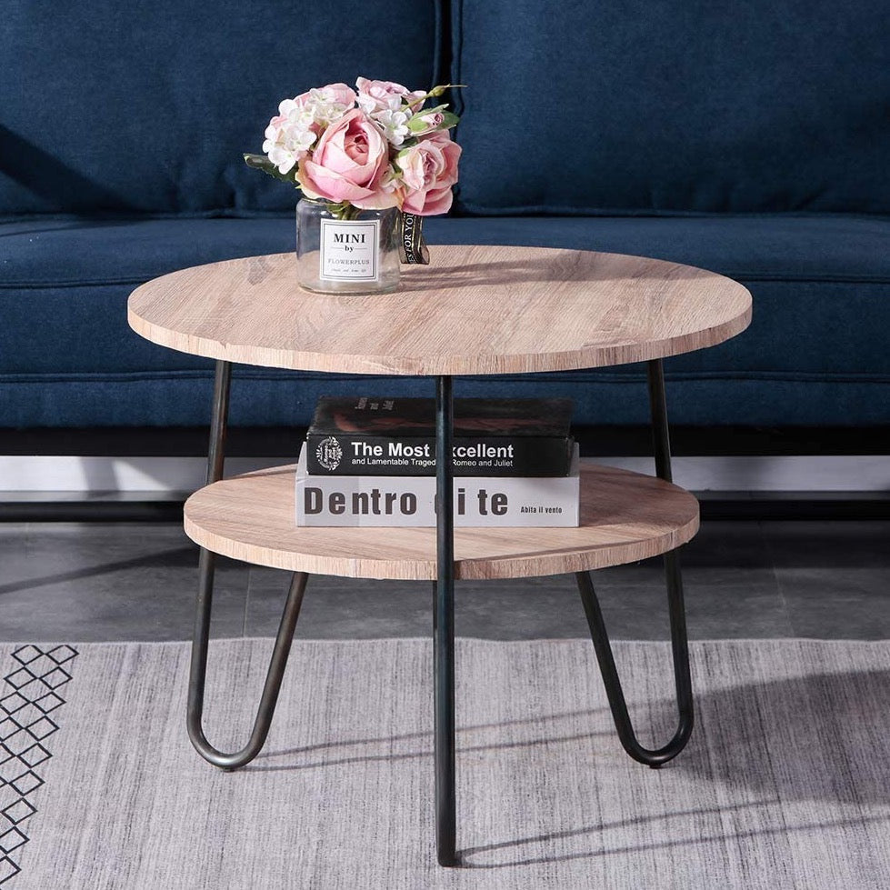 Circular Industrial End Table