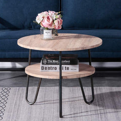 Circular Industrial End Table