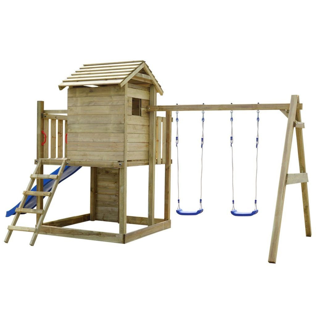 Playhouse Set with Ladder, Slide and Swings