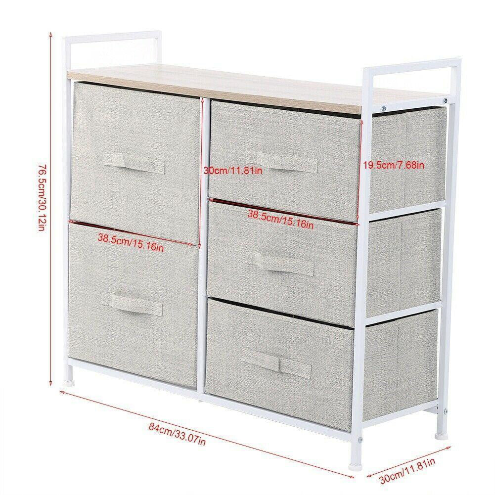 Grey Canvas Drawer Cabinet