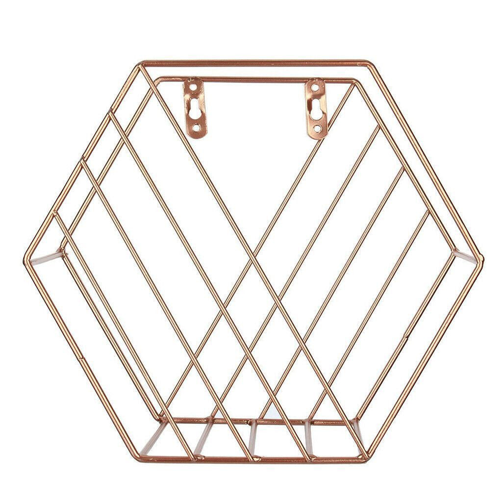 Set of 2 Gold Hexagon Shelves
