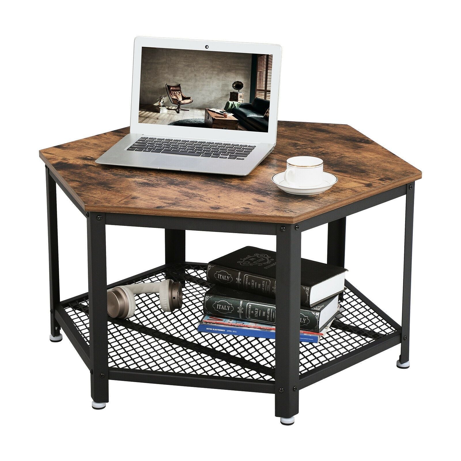 Rustic Brown Industrial Coffee Table