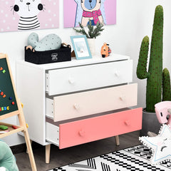 Three Drawer Pink Chest