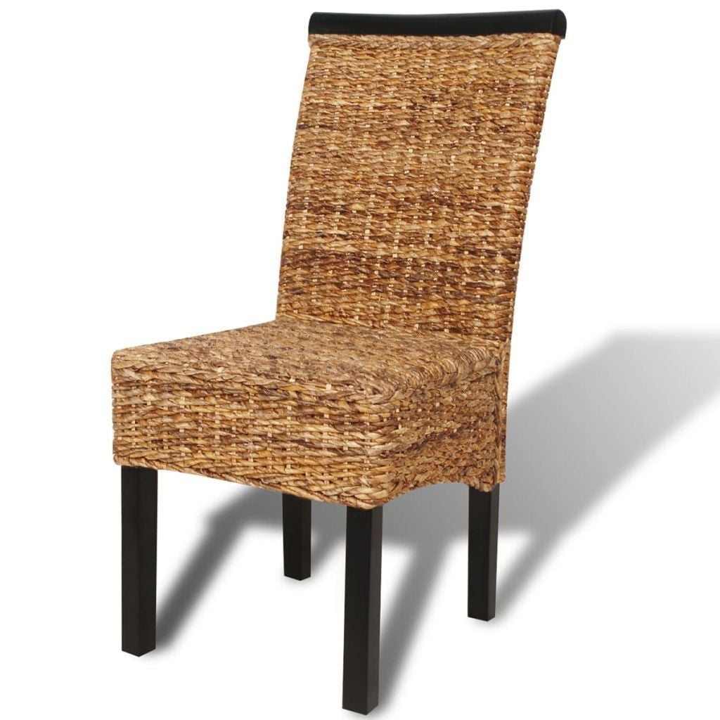 Set of 4 Abaca Brown Dining Chairs