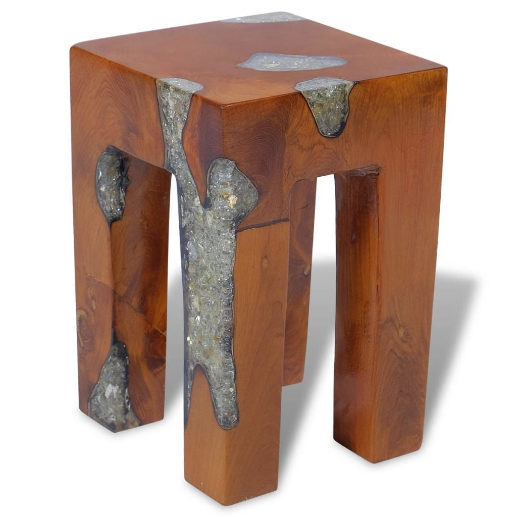 Teak Resin Stool - 30x30x40 cm