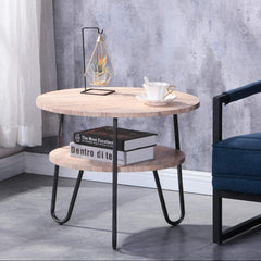 Circular Industrial End Table