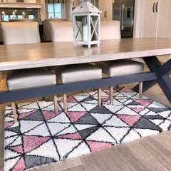 Luxurious Geometric Shaggy Rug