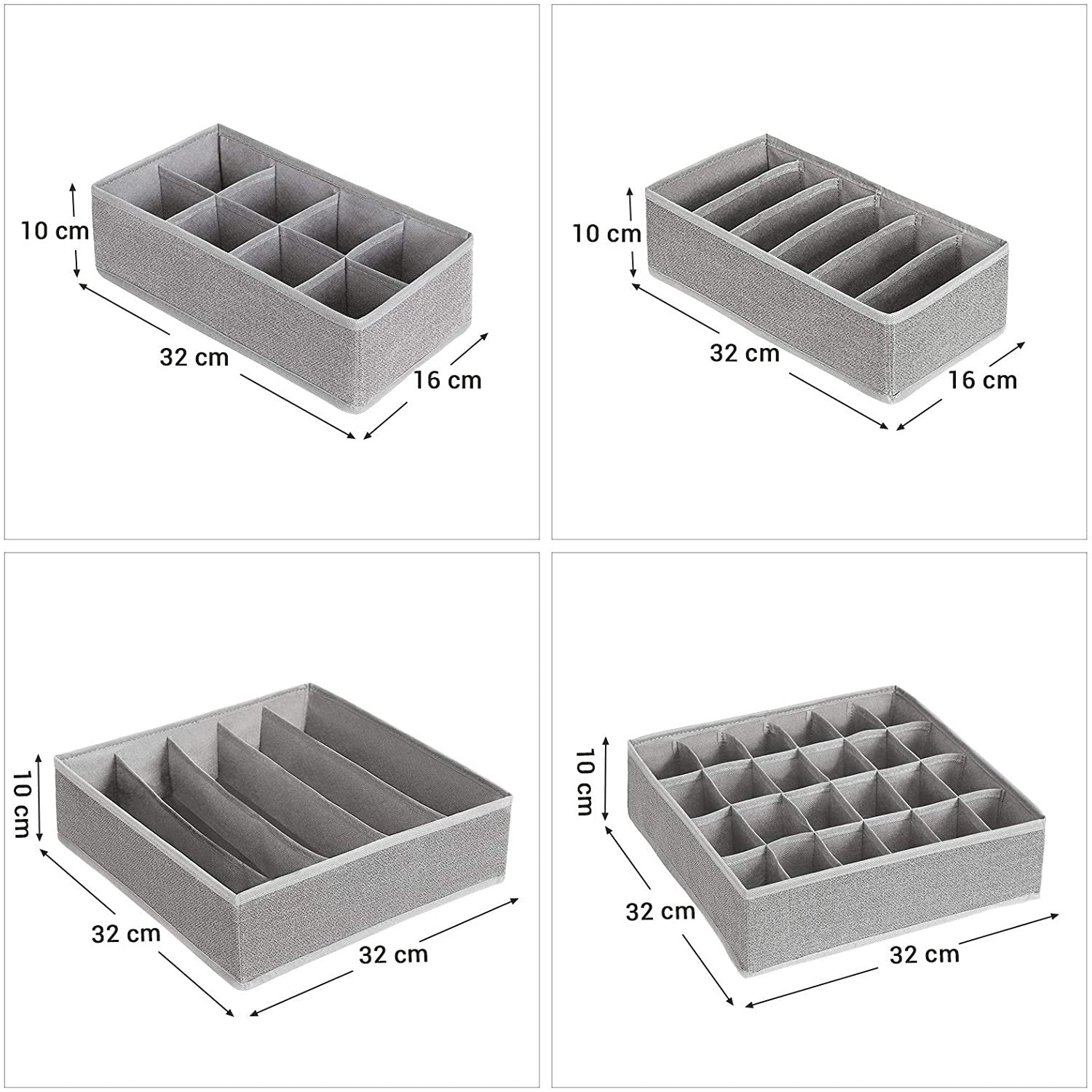 Set Of 4 Drawer Organiser