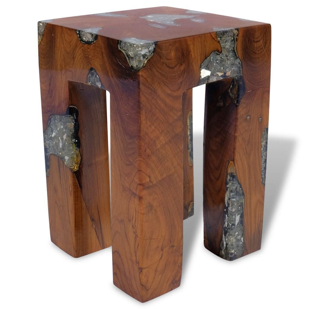 Teak Resin Stool - 30x30x40 cm