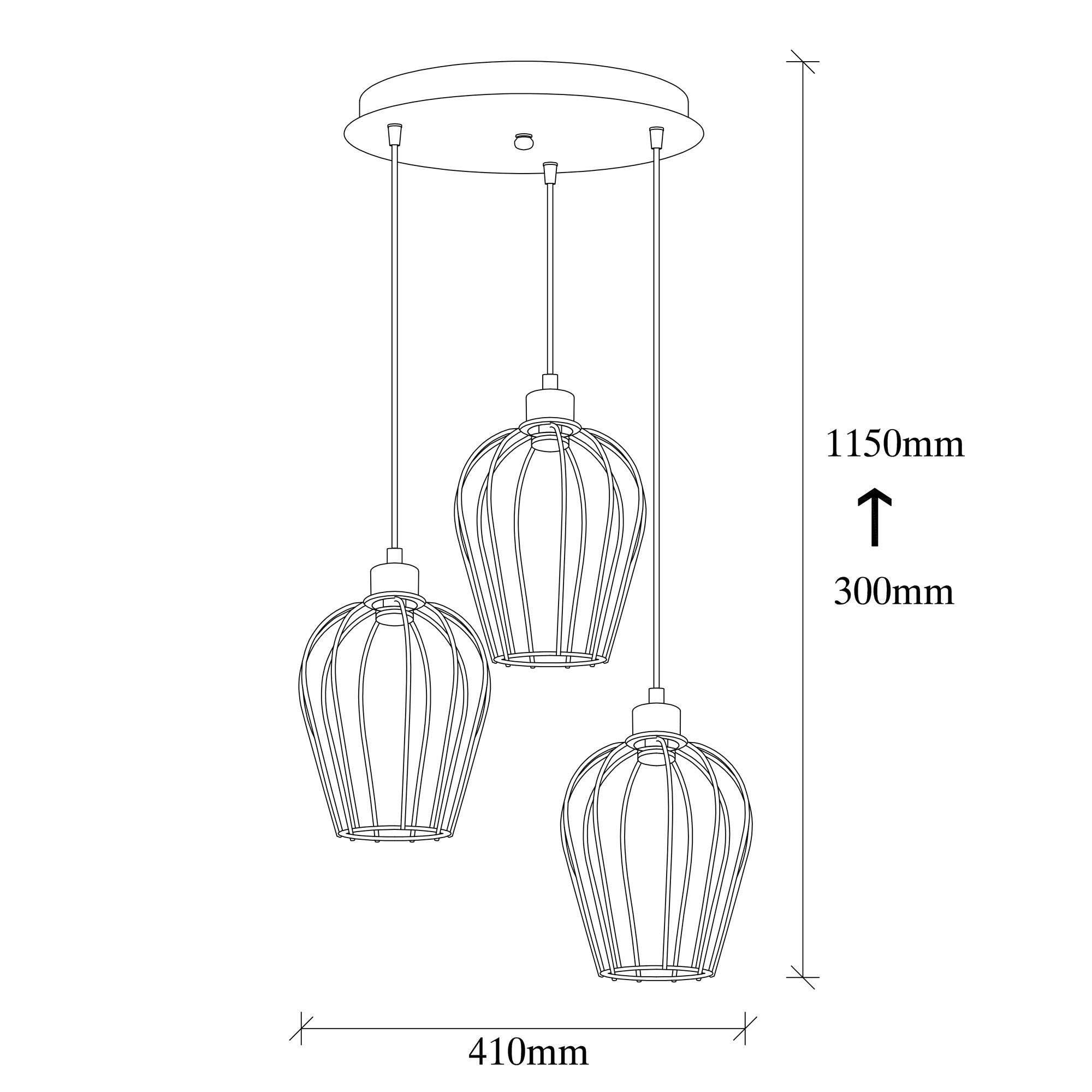 Triple Rain Drop Geometric Chandelier Lights
