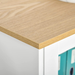 White & Oak Storage Wine Cabinet