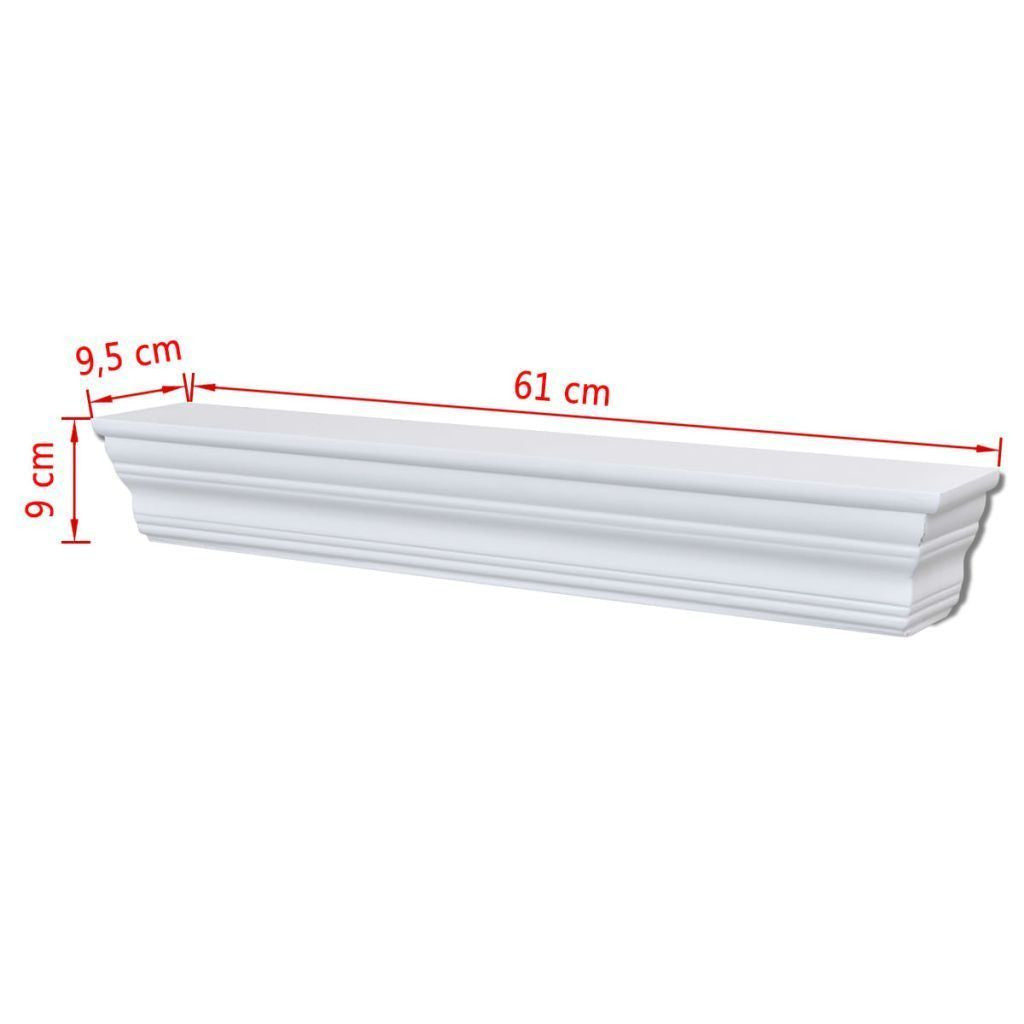 2 White Wall Shelves