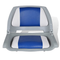 Boat Seat Foldable Backrest With Blue-white Pillow 41 x 51 x 48 cm