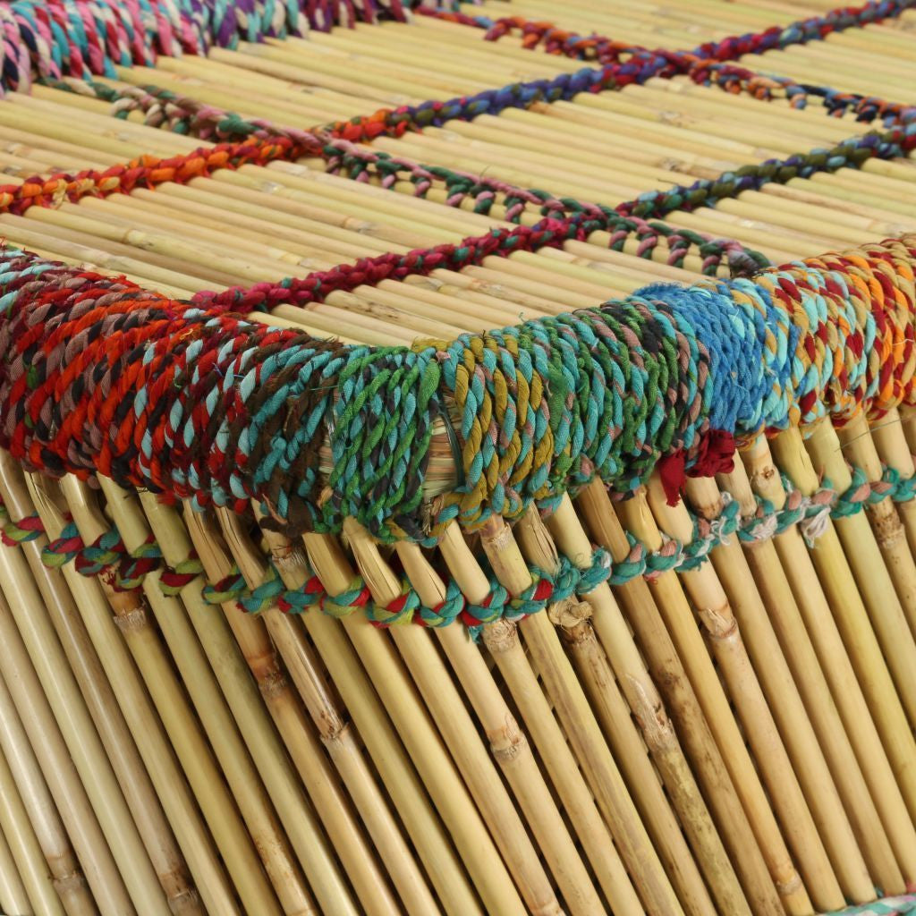 Bamboo Coffee Table with Chindi Details