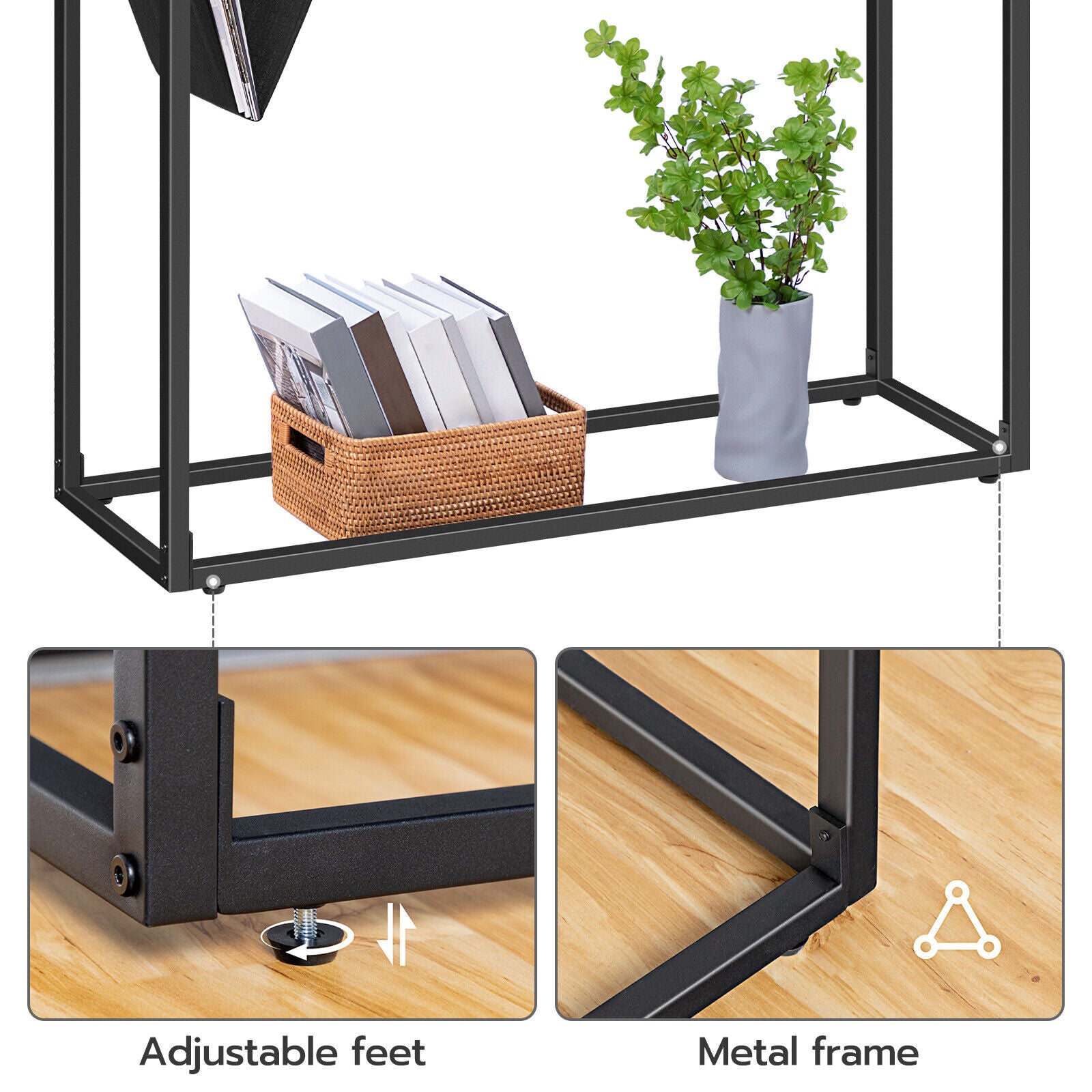 Rustic Console Table & Built In Magazine Rack