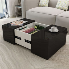 Black High Gloss Storage Coffee Table