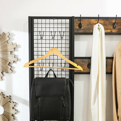 Industrial Rustic Coat Stand & Grid Wall