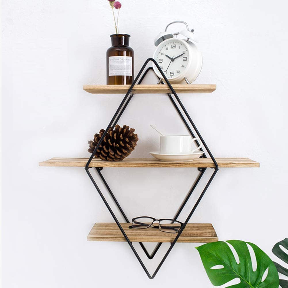 Diamond Wooden Shelves