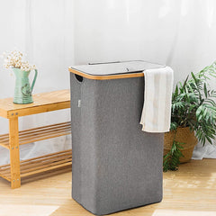 Tall Bamboo Laundry Hamper
