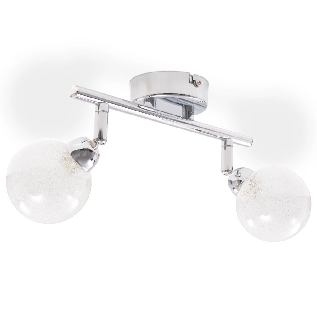 Chrome Ceiling Lamp with 2 Shades