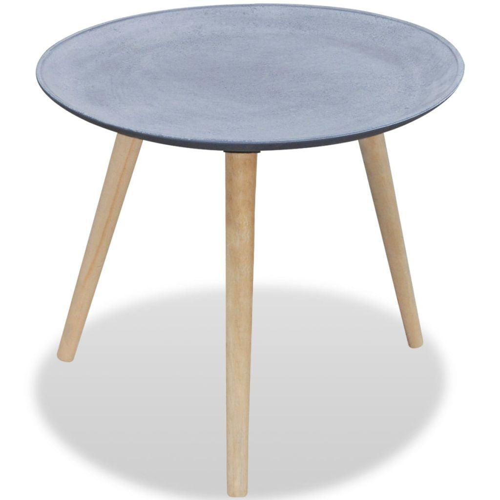 Round Concrete Look Side Table/Coffee Table