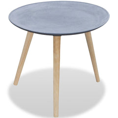 Round Concrete Look Side Table/Coffee Table