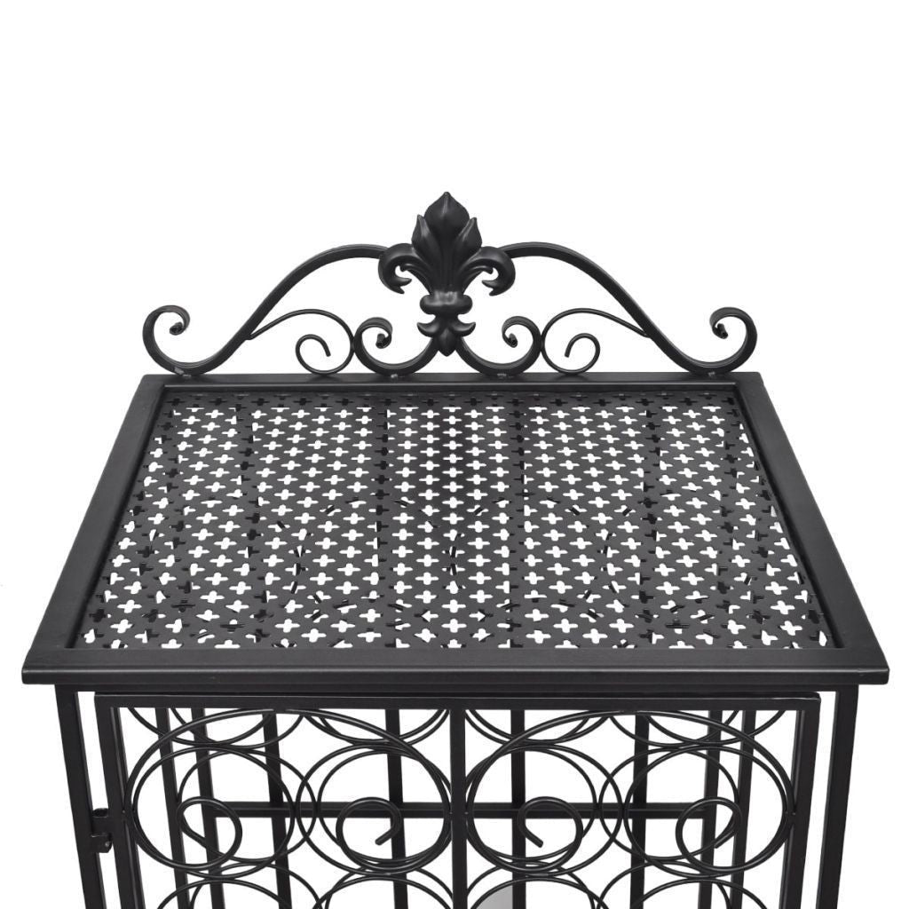 Metal Wine Rack Cabinet - 28 Bottles