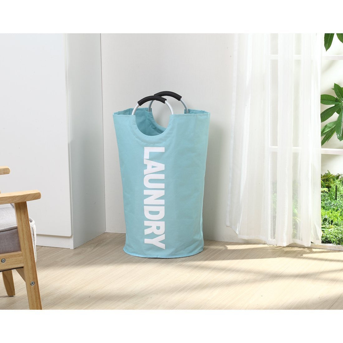 Large Fabric Laundry Basket with Aluminum Handle