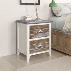 2 Brown Contrast Bedside Tables