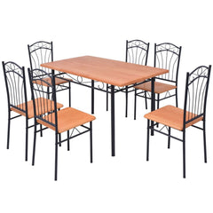 Seven Piece Brown Dining Set