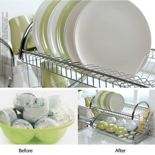 2 Tier Dish Drainer Rack
