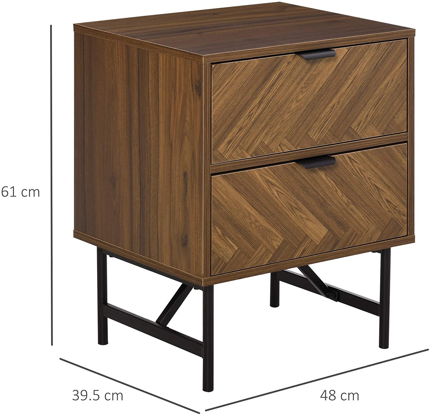 Herringbone Bedside Table