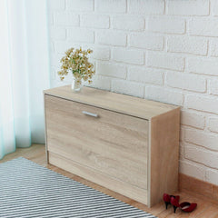 White or Oak Shoe Cabinet Organiser