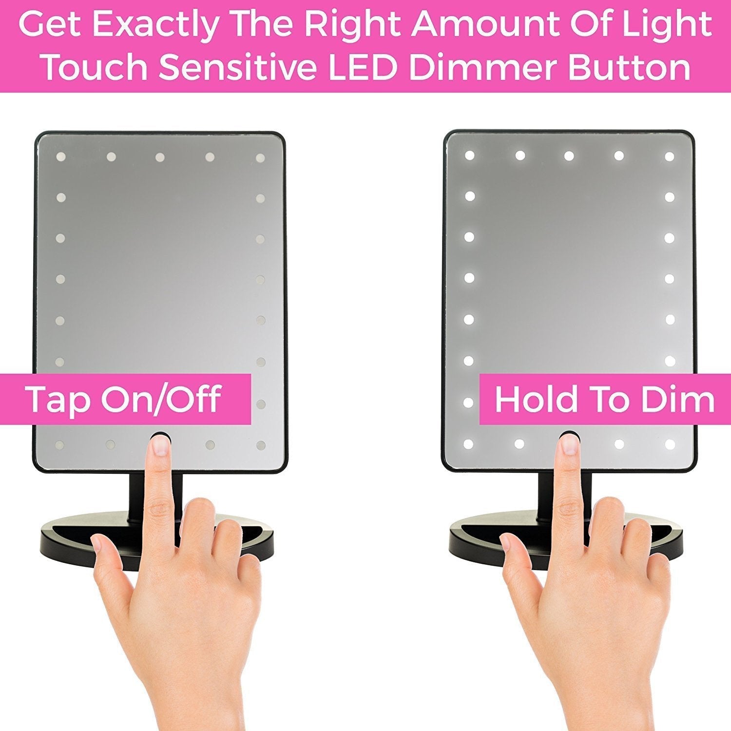 180° LED Makeup Mirror with Touch Screen Dimming