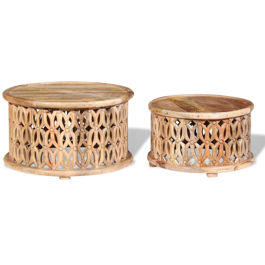 Two Piece Solid Mango Coffee Table Set