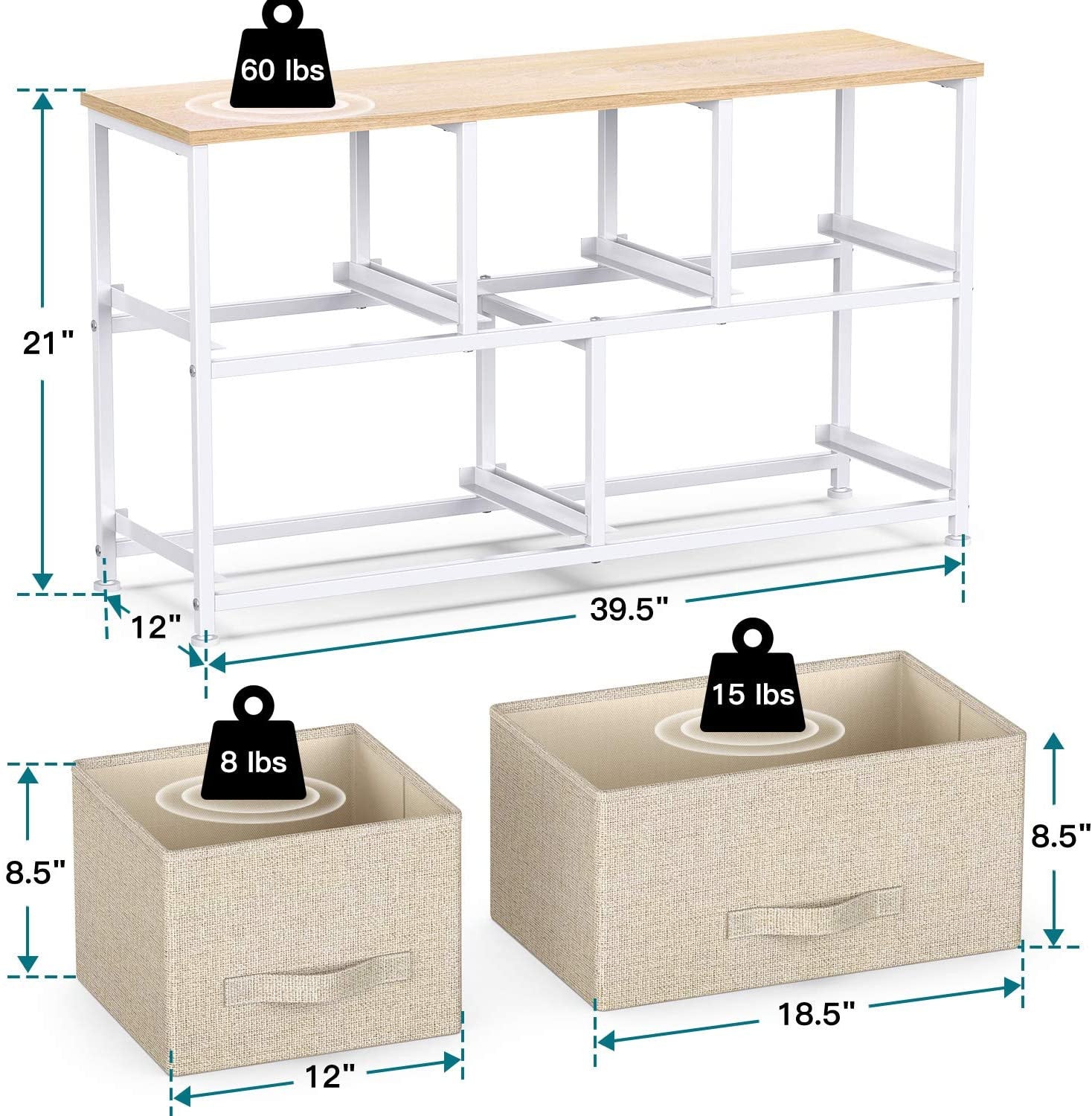 Scandi Fabric 5 Drawers Dresser