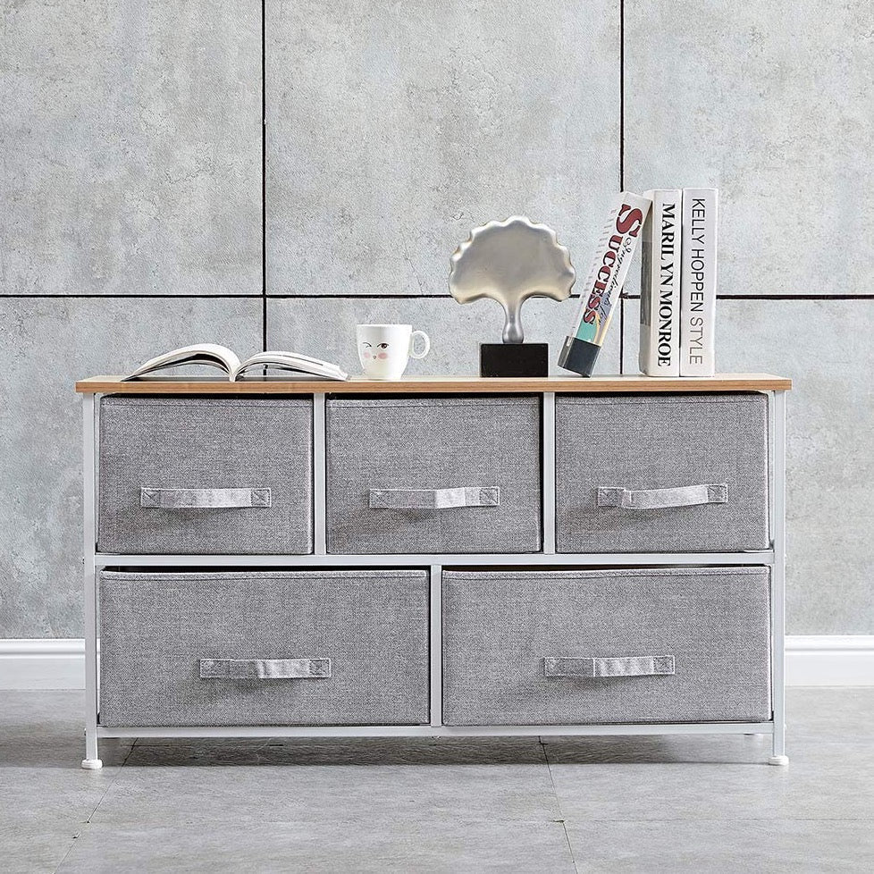 Grey Canvas Drawer Cabinet