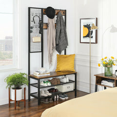 Industrial Rustic Coat Stand & Grid Wall