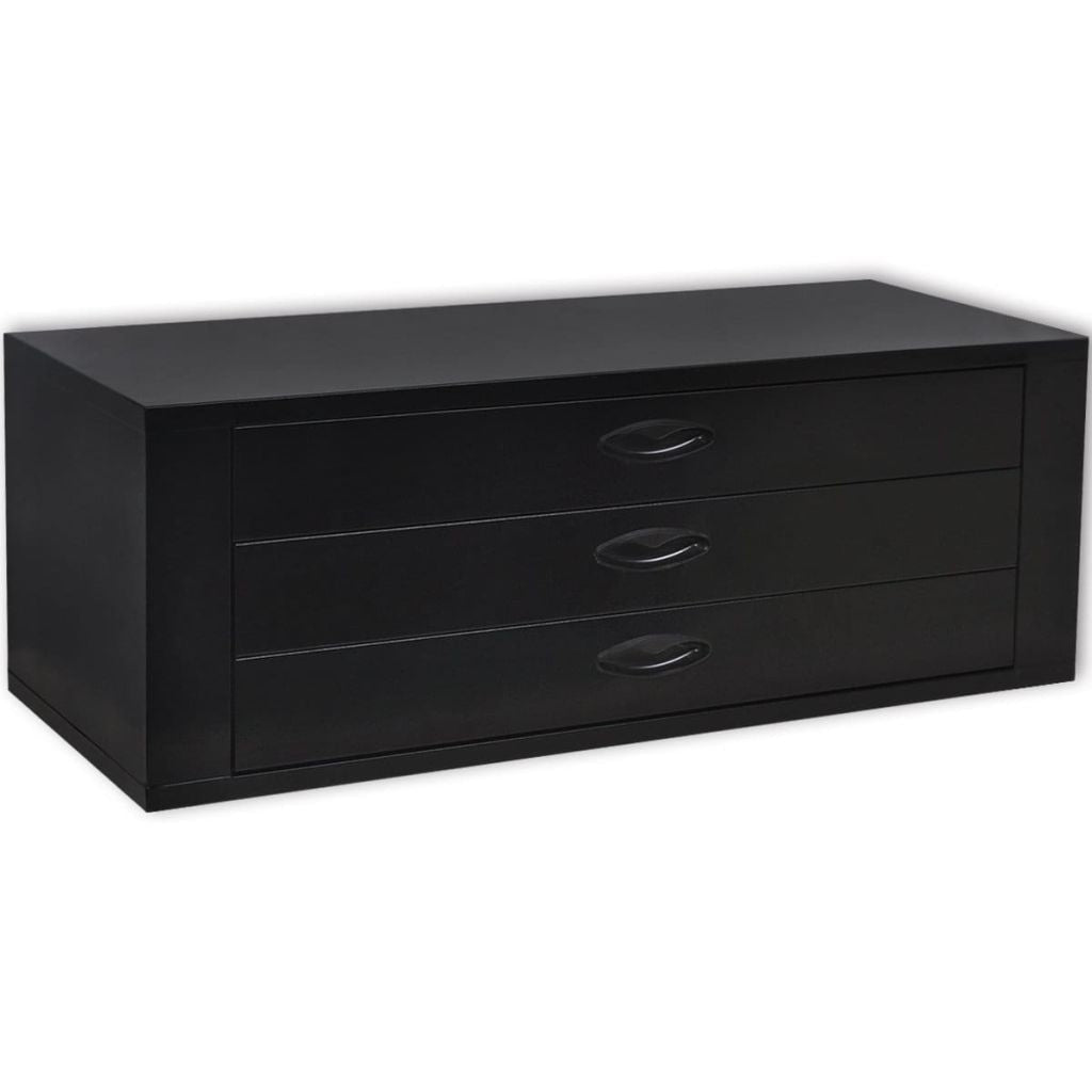 Black Metal Tool Chest - 3 Drawers