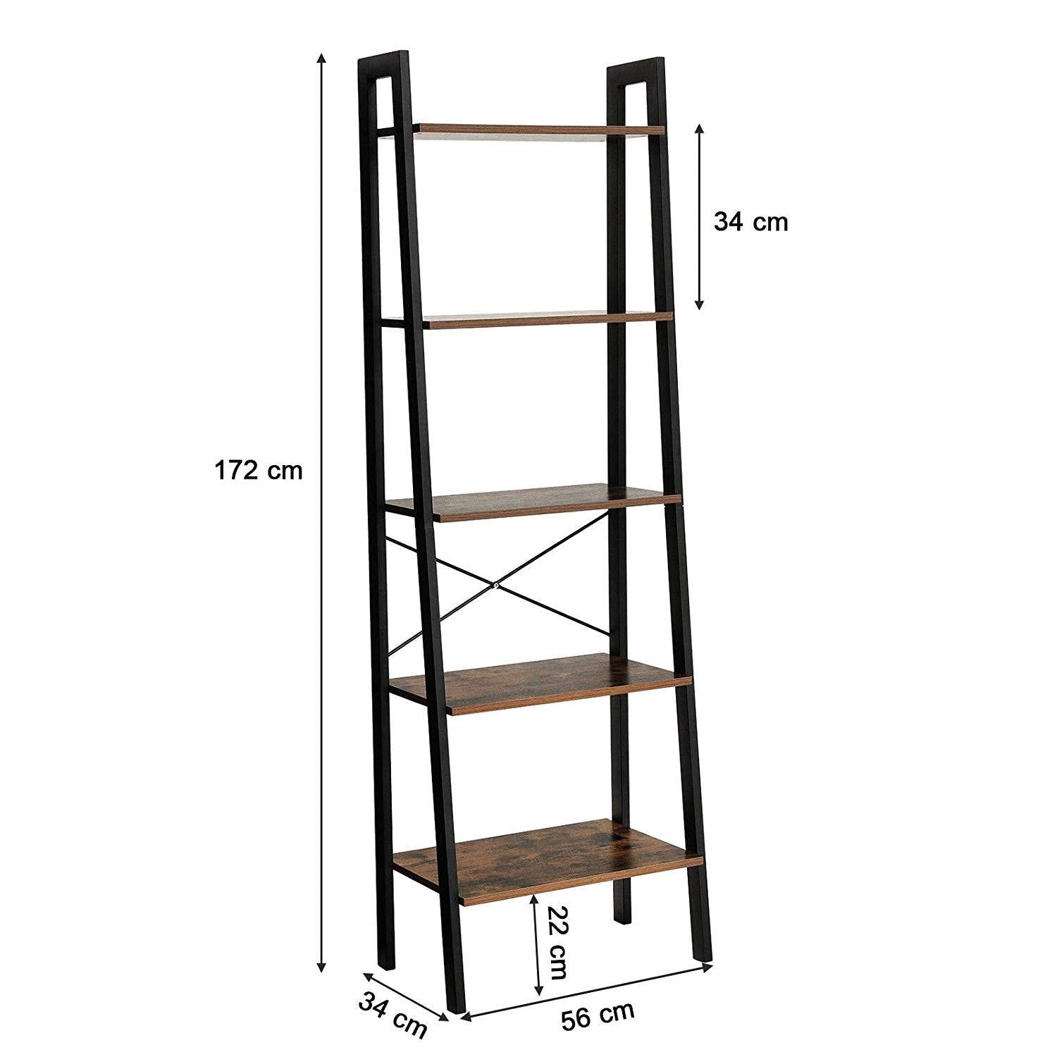 Rustic Industrial 5-Tier ladder Shelf