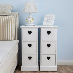 Set of 2 Heart Decorated Drawers