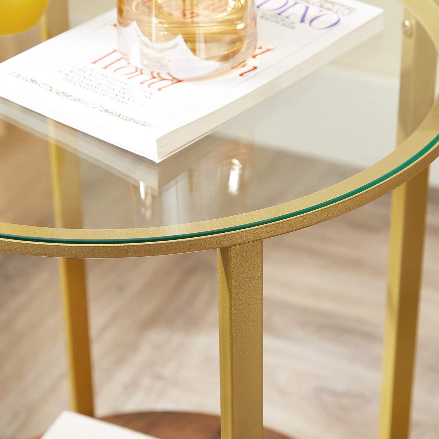 Golden Glass Round Table