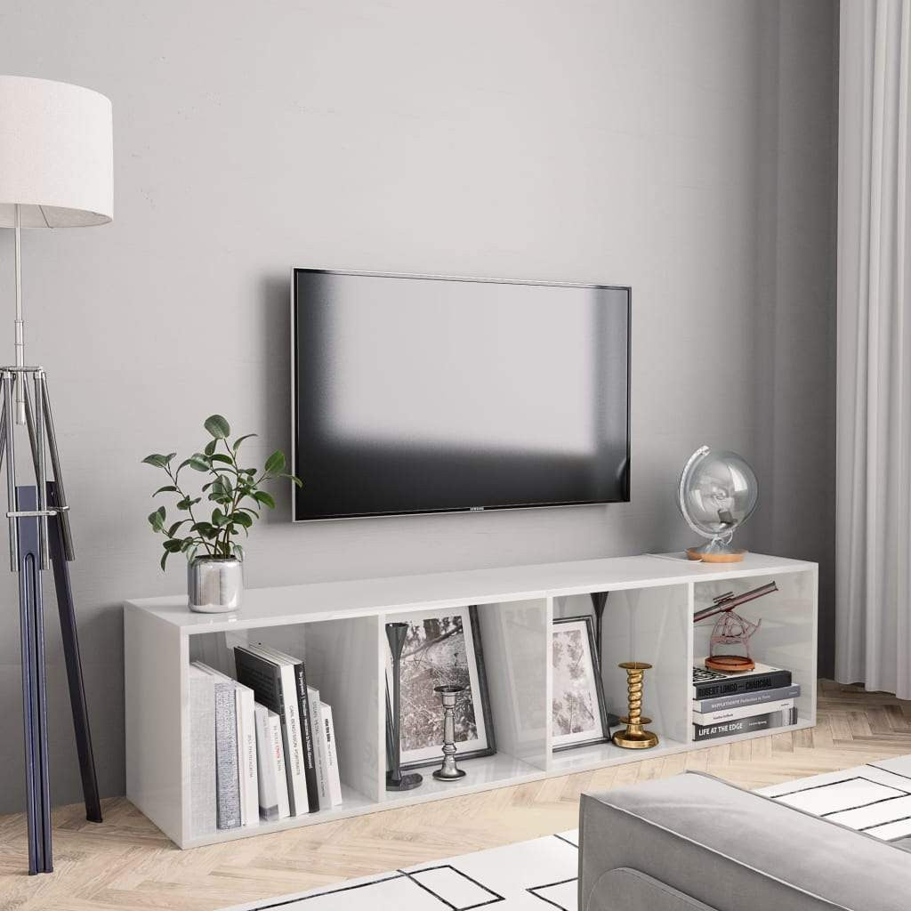 Gloss White Book Cabinet/TV Cabinet