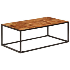Solid Acacia Wood and Steel Coffee Table