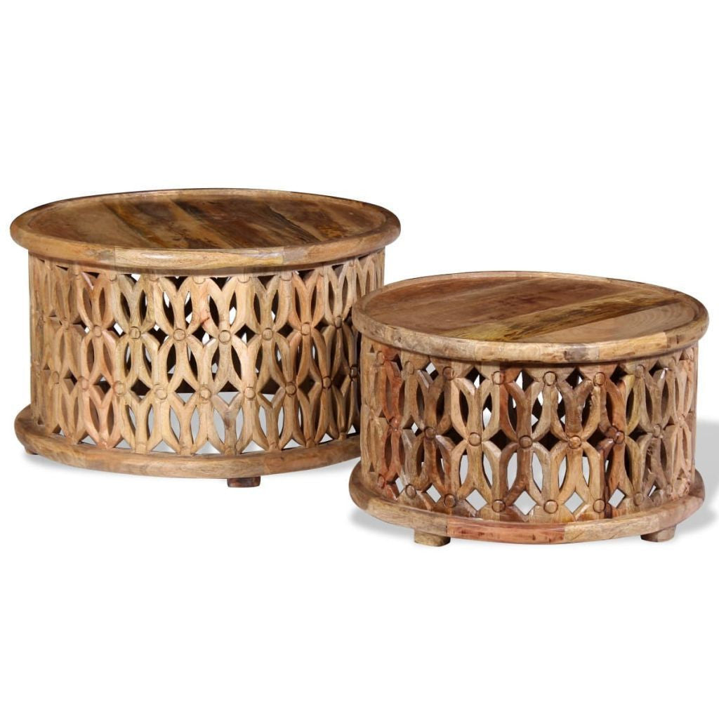 Two Piece Solid Mango Coffee Table Set